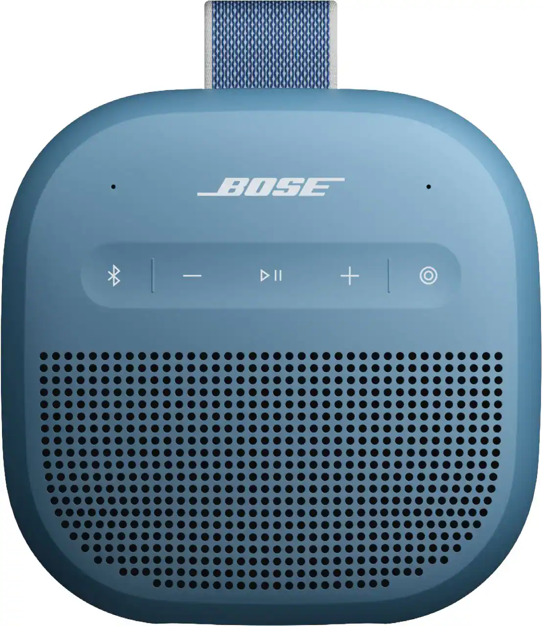 BOSE
- Bluetooth symbol
- Play/Pause button
- Previous track button
- Next track button
- Volume up button
- Volume down button
- Power button