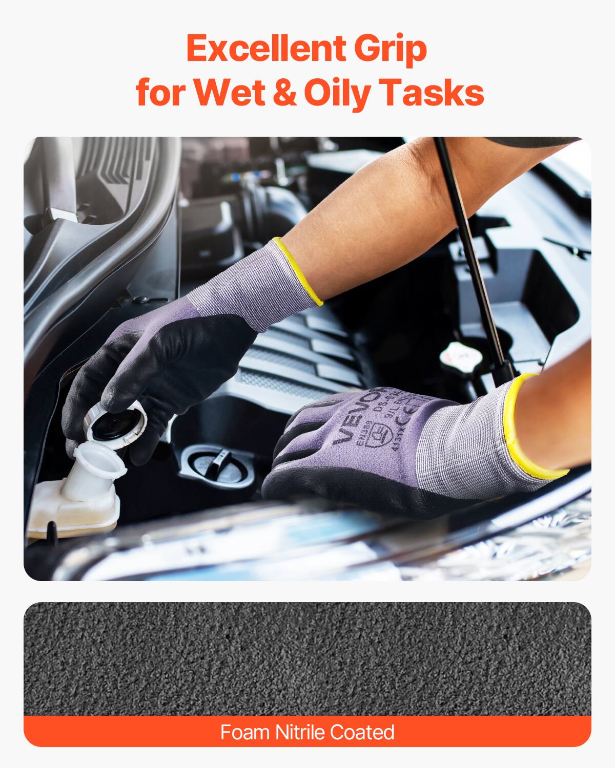 Excellent Grip for Wet & Oily Tasks

DS-51 9/L ENCO VEVO 9/L ENJBS R 43xC 4131X Foam Nitrile Coated