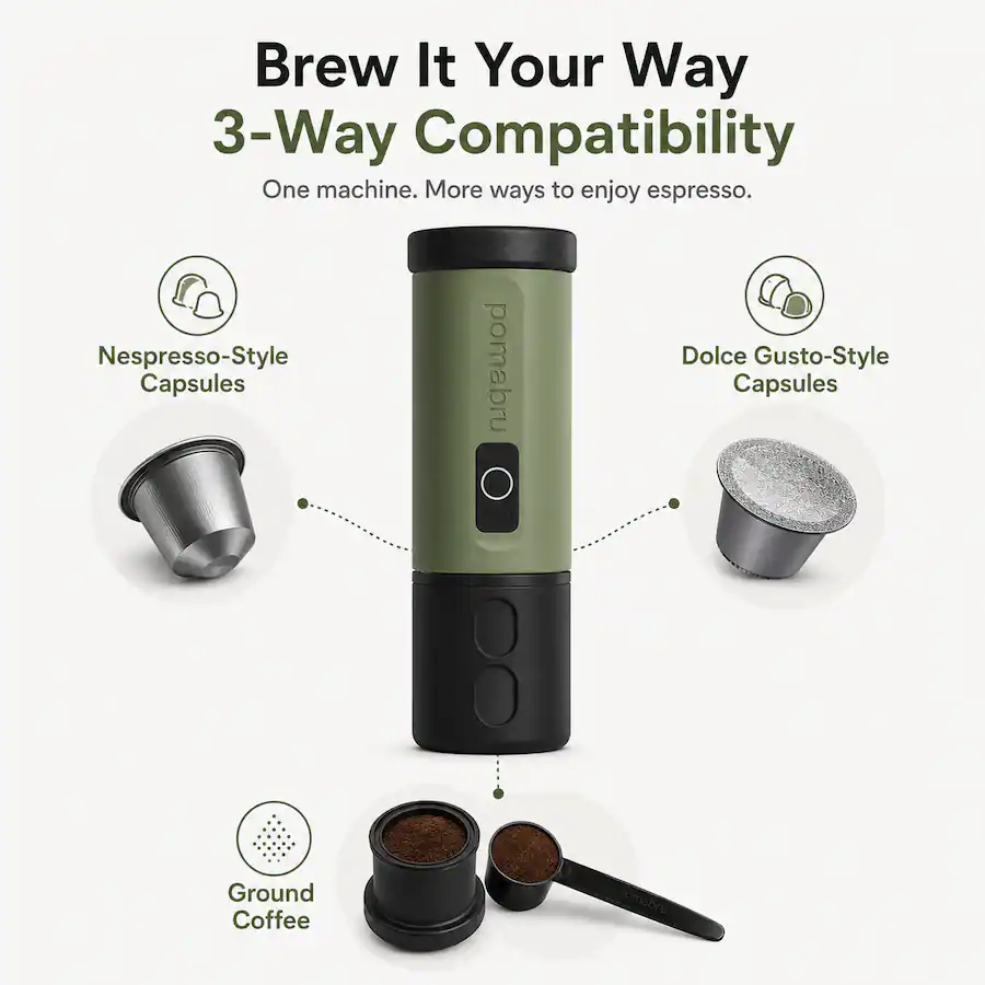 J. Max Capsule Pomabru Portable Espresso Machine Green - Best Buy