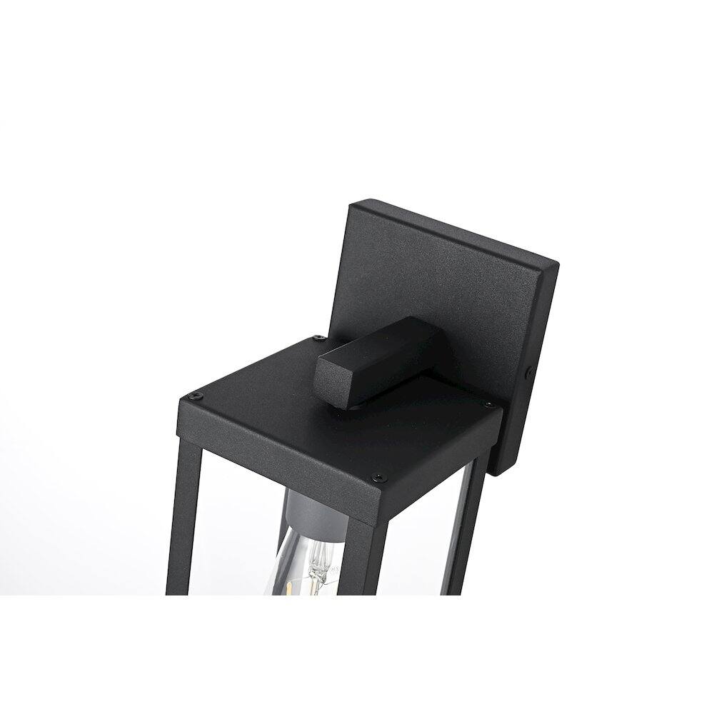 Alt View 3. Elegant Lighting - Peter 4 Inch Outdoor Wall Sconce In Black - Black.