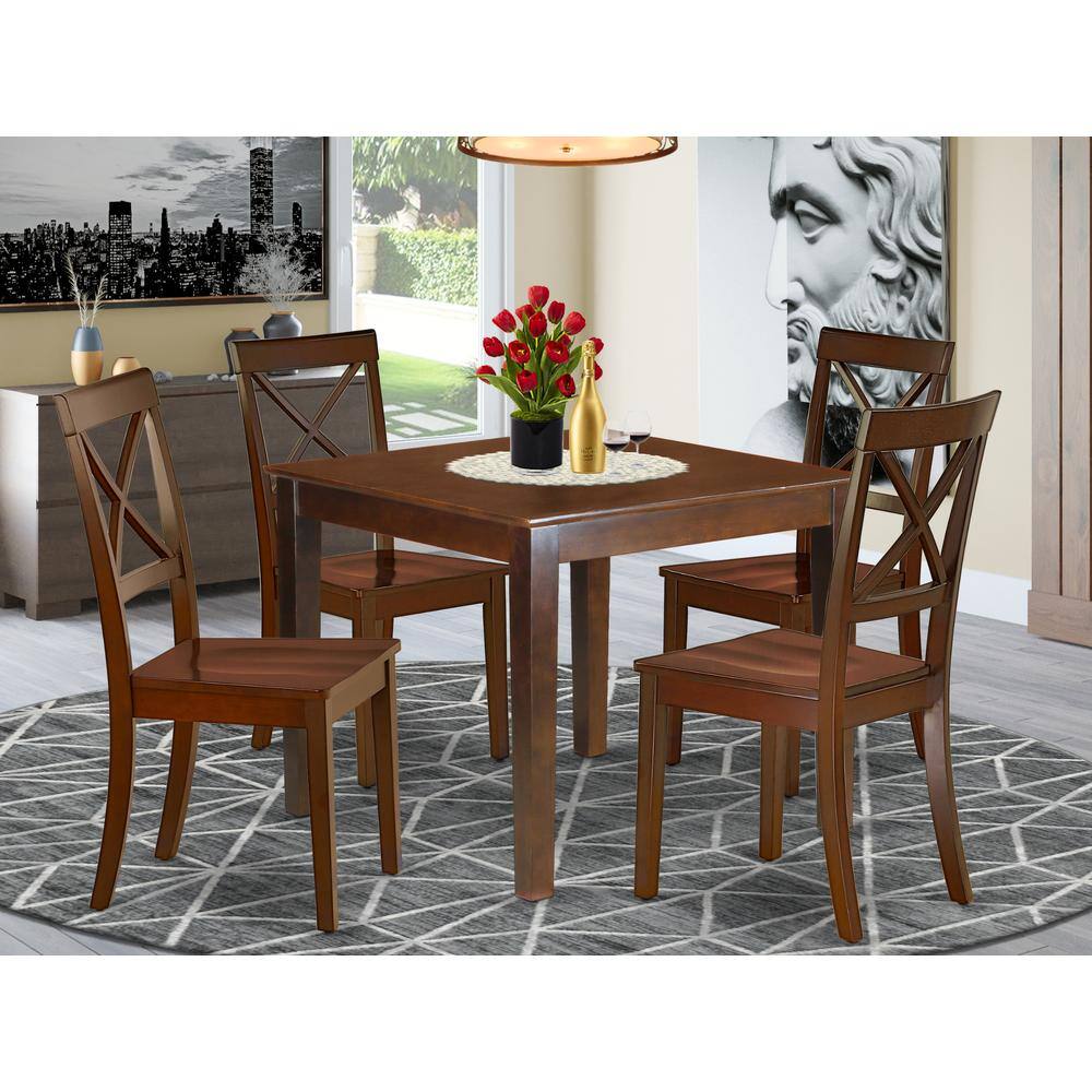 Left. East West Furniture - Dining Room Set Mahogany - Brown.
