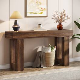 Tribesigns - Console Table with Engineered Wood Construction and Rectangular Top for Entryway, Hallway and Living Room - Brown