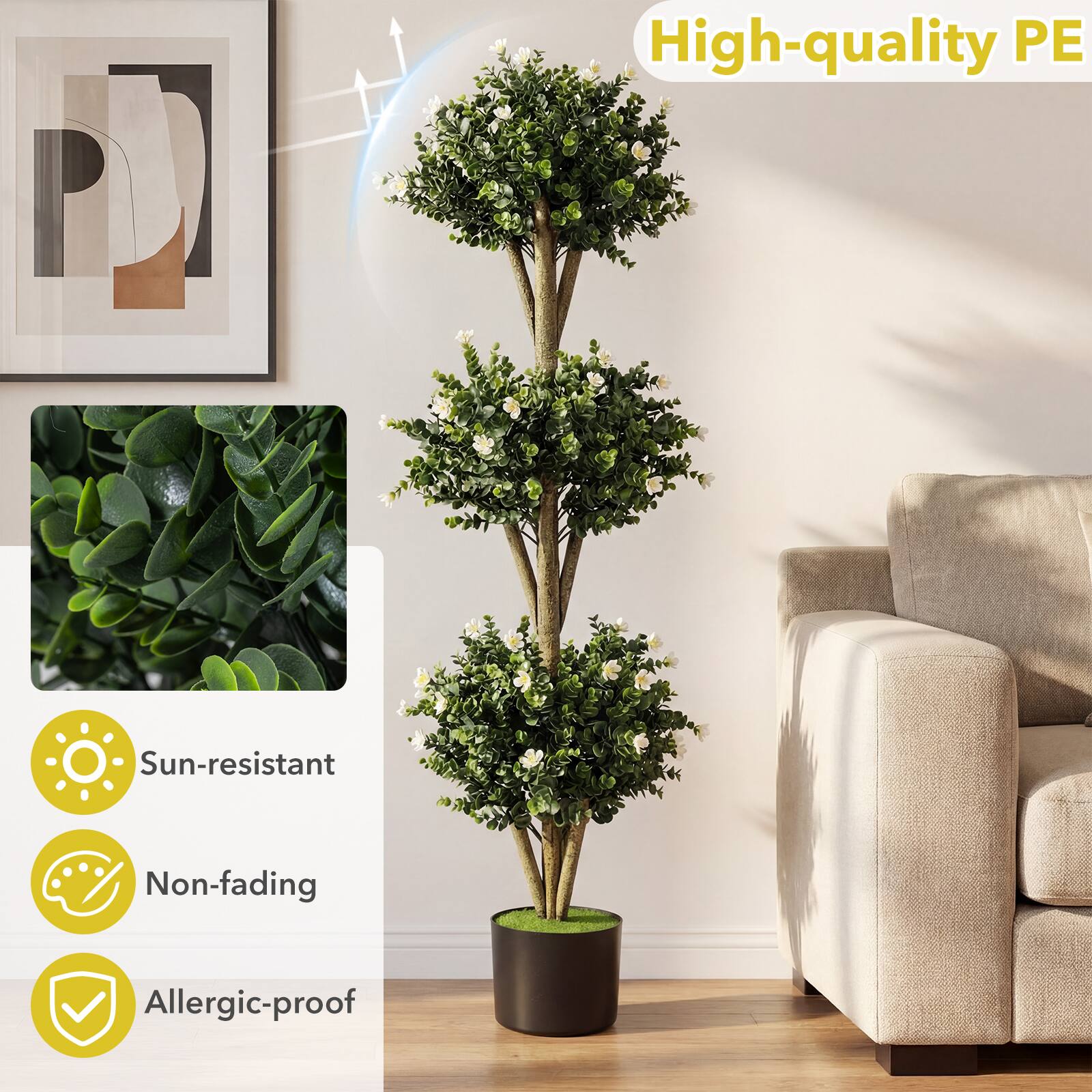 High-quality PE  
Sun-resistant  
Non-fading  
Allergic-proof