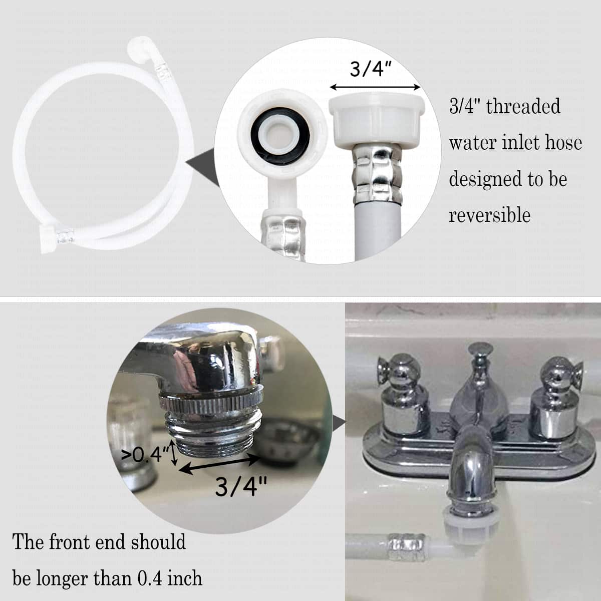 The front end should be longer than 0.4 inches.