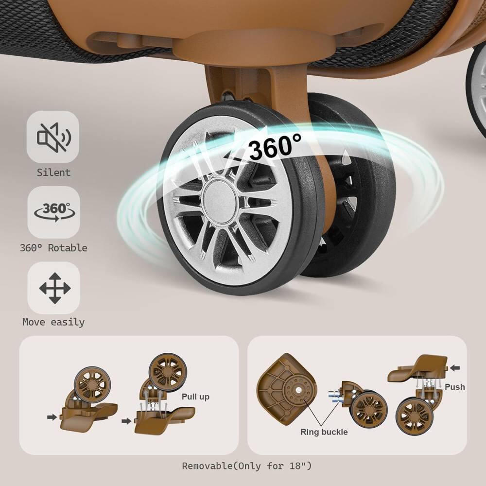 - Silent
- 360° Rotable
- Move easily
- Pull up
- Ring buckle
- Removable (Only for 18")