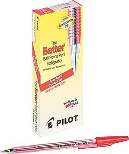 Pilot - Better Ballpoint Pen, Fine Point, Dozen - Red Ink