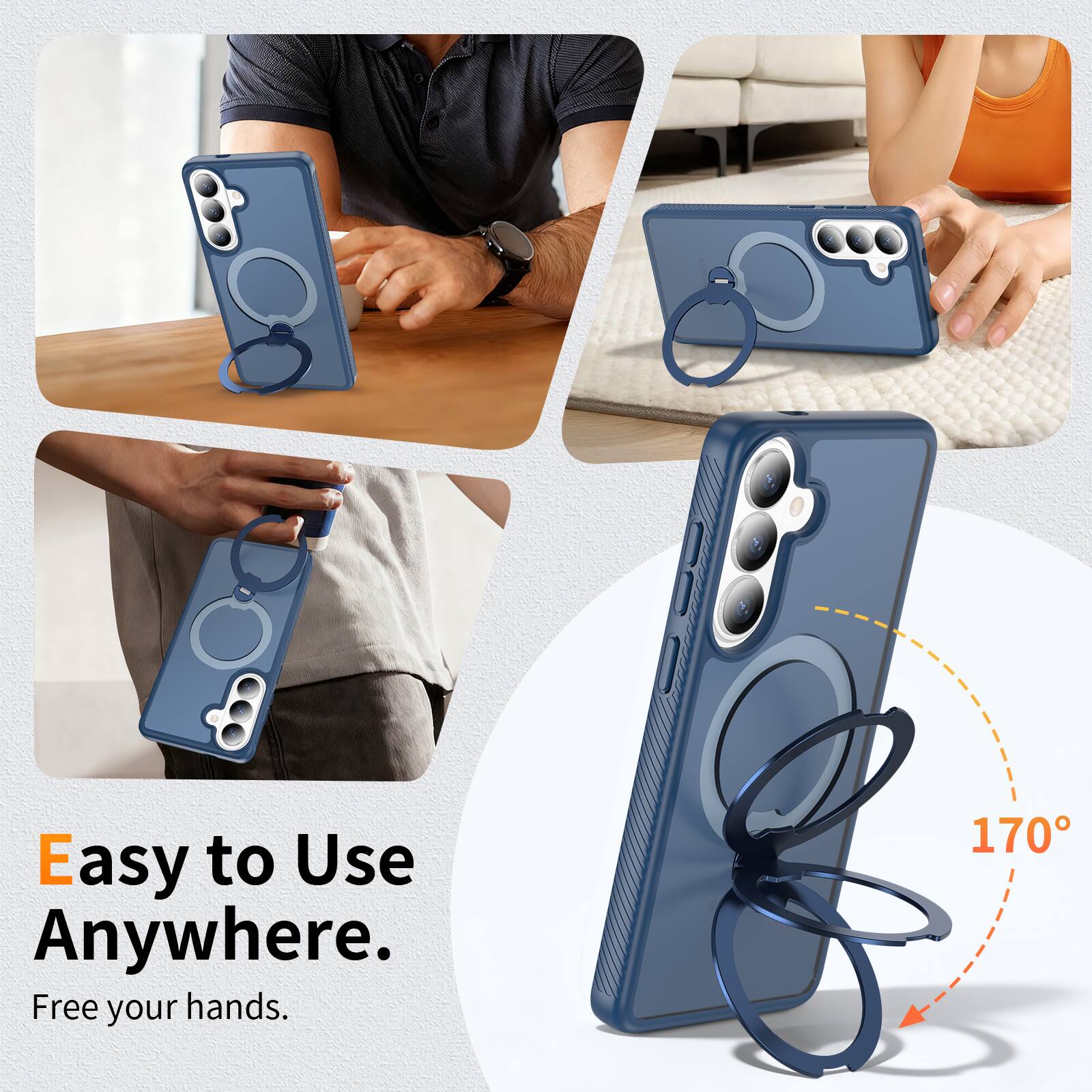 Easy to Use Anywhere.  
Free your hands.  
170°