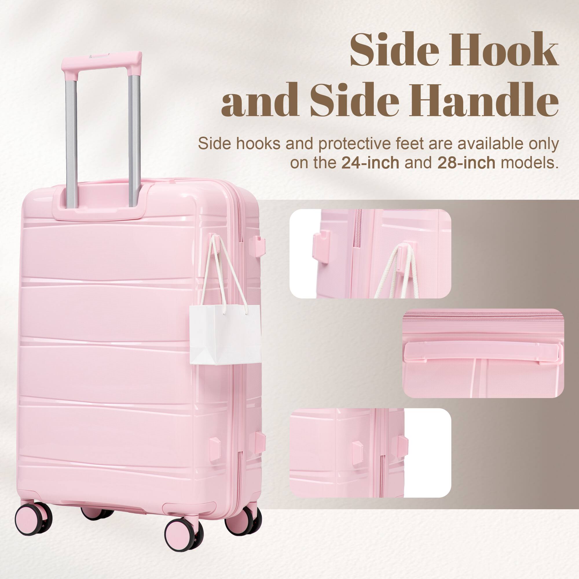 Side Hook and Side Handle

Side hooks and protective feet are available only on the 24-inch and 28-inch models.