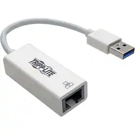 Eaton Tripp Lite Series USB 3.0 to Gigabit Ethernet NIC Network Adapter - 10/100/1000 Mbps, USB 3.0 - 1 x - White