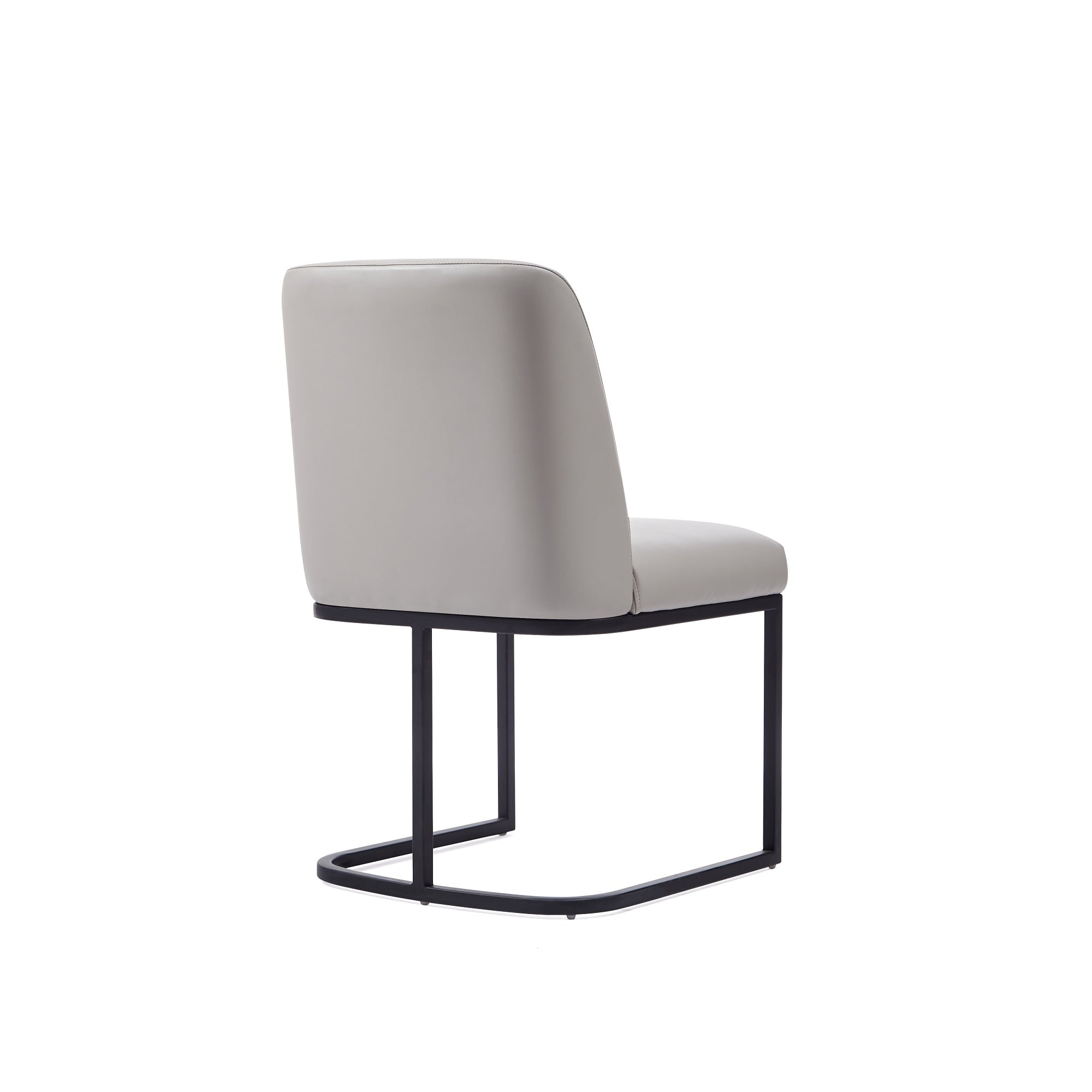 Alt View 2. Manhattan Comfort - Serena Modern Metal Vegan Leather Dining Chair - Set of 2 - Light Gray.