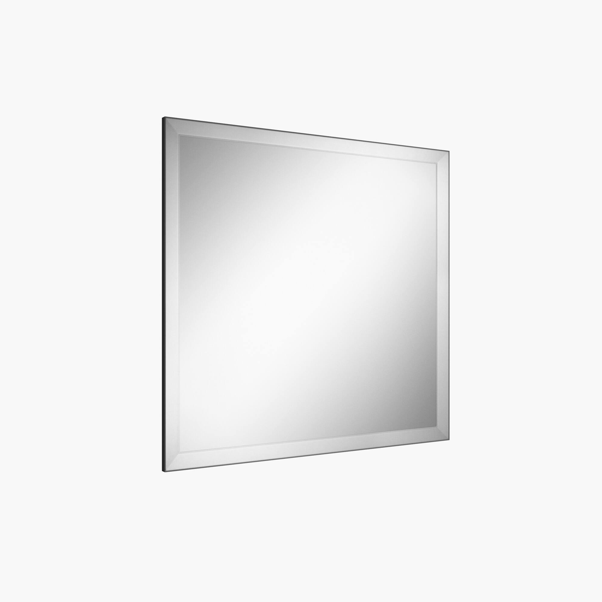 Alt View 2. Boyel Living - 38 in W x 40 in L Silver Rectangular Slanted Edge Aluminum Framed Wall Bathroom Vanity Mirror.