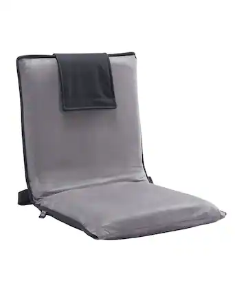 Front. VEVOR - Floor Chair, 6-Position Adjustable Meditation Chair with Back Support, Folding Sofa Chair for Reading TV Watching - Grey.