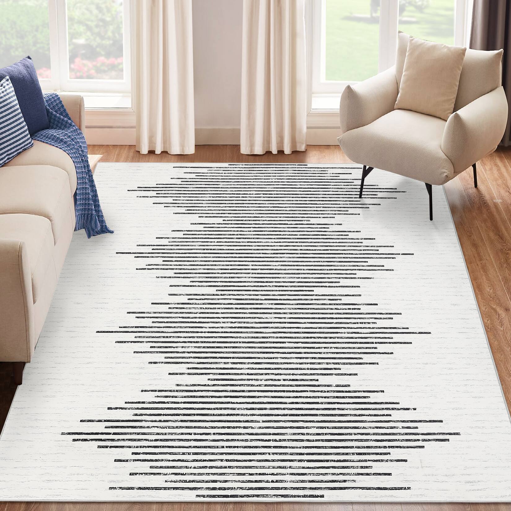 Alt View 1. Acekool - Area Rug 9 x 12 ft PolyesterWashable Rugs Living Room Rug for Bedroom Nursery Apartment - Beige.