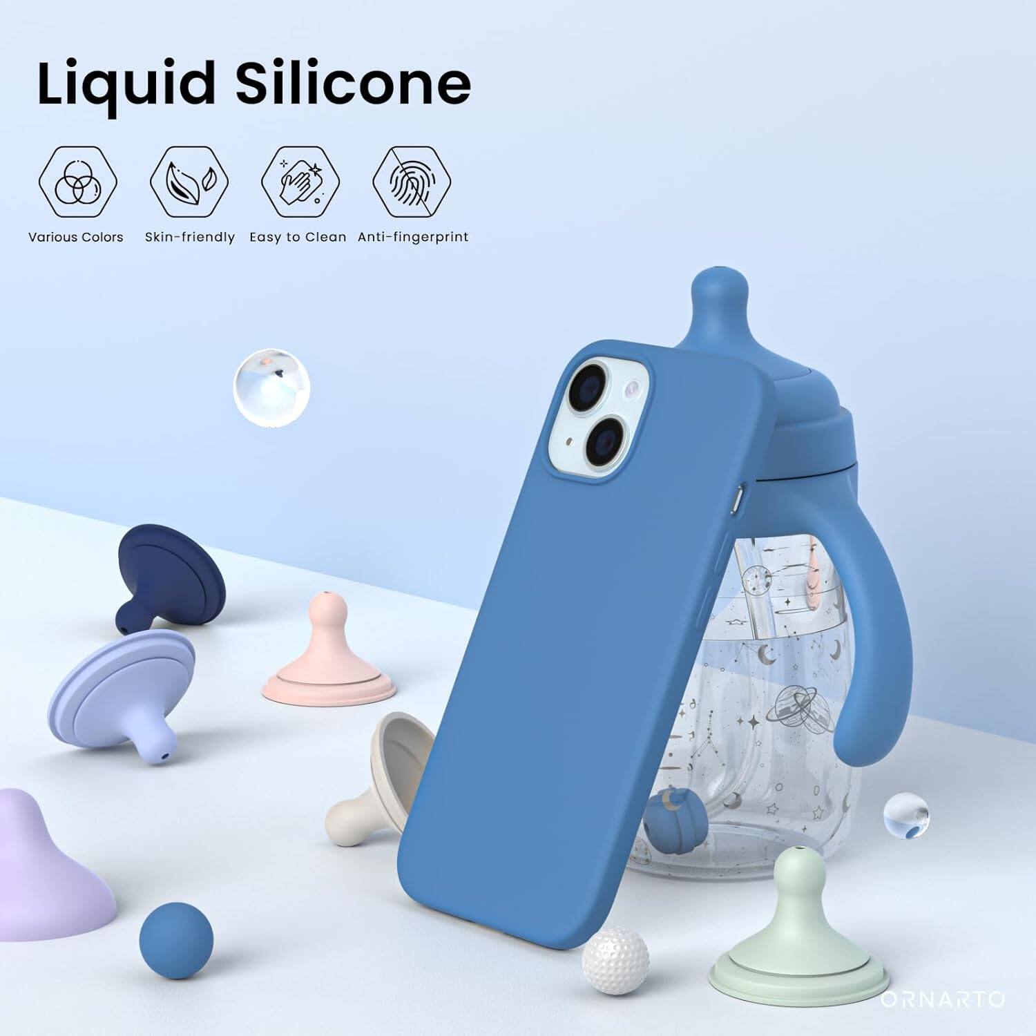 Liquid Silicone, Various Colors, Skin-friendly, Easy to Clean, Anti-fingerprint, ORNARTO
