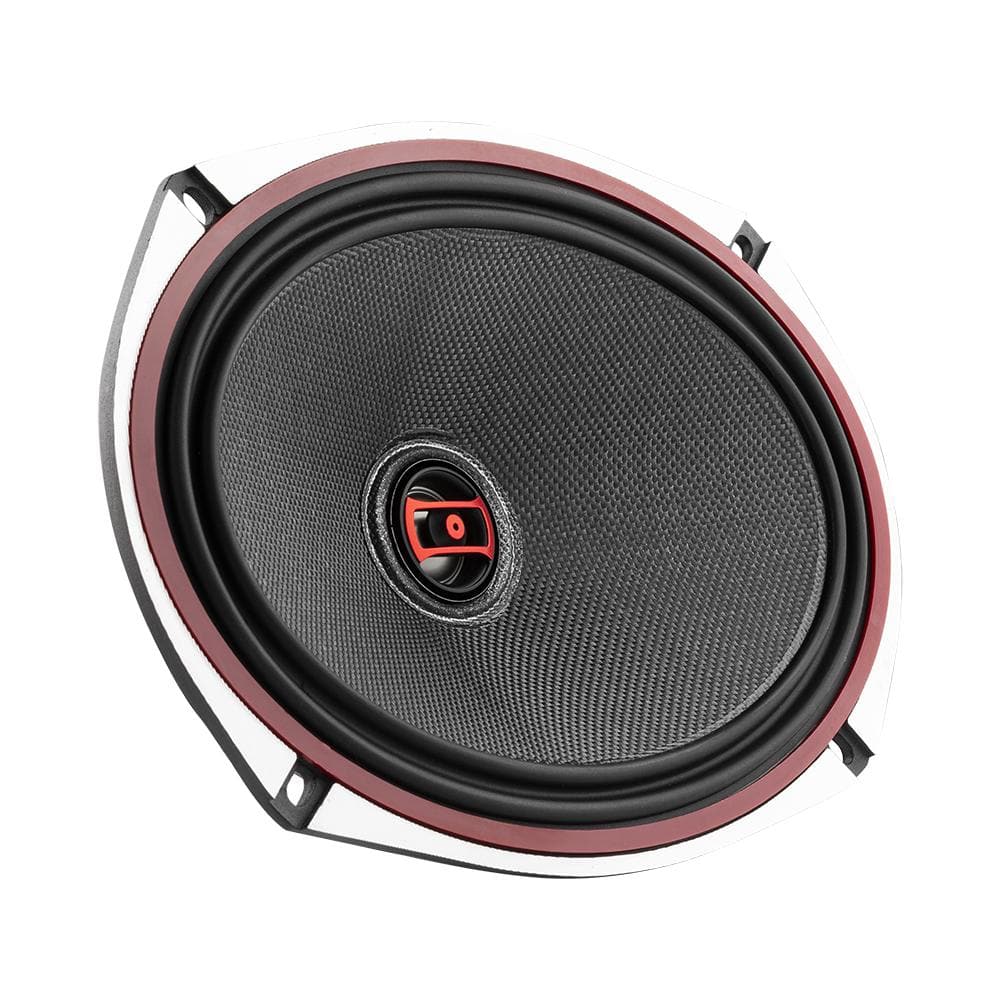 Angle. DS18 Audio - EXL 6x9" 2-way Coaxial Speaker with Built-in Driver and Grille, 160W RMS 3-Ohm.