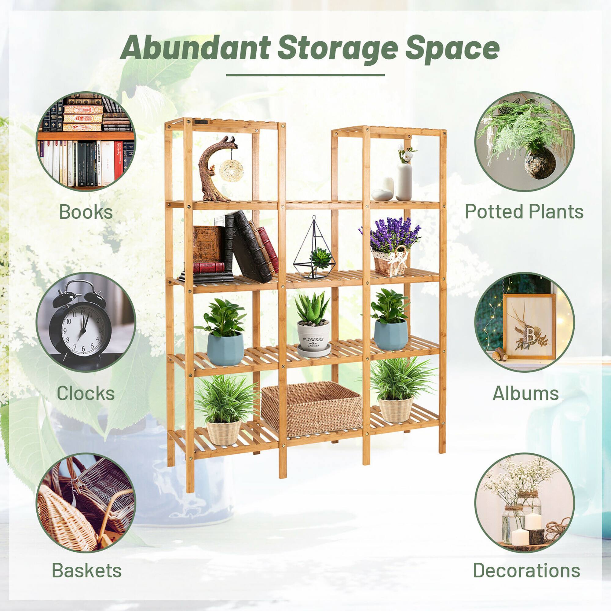 Abundant Storage Space Books Potted Plants a 1 9  3 . a . - 4 5 FOWERI - B Clocks Albums Baskets Decorations