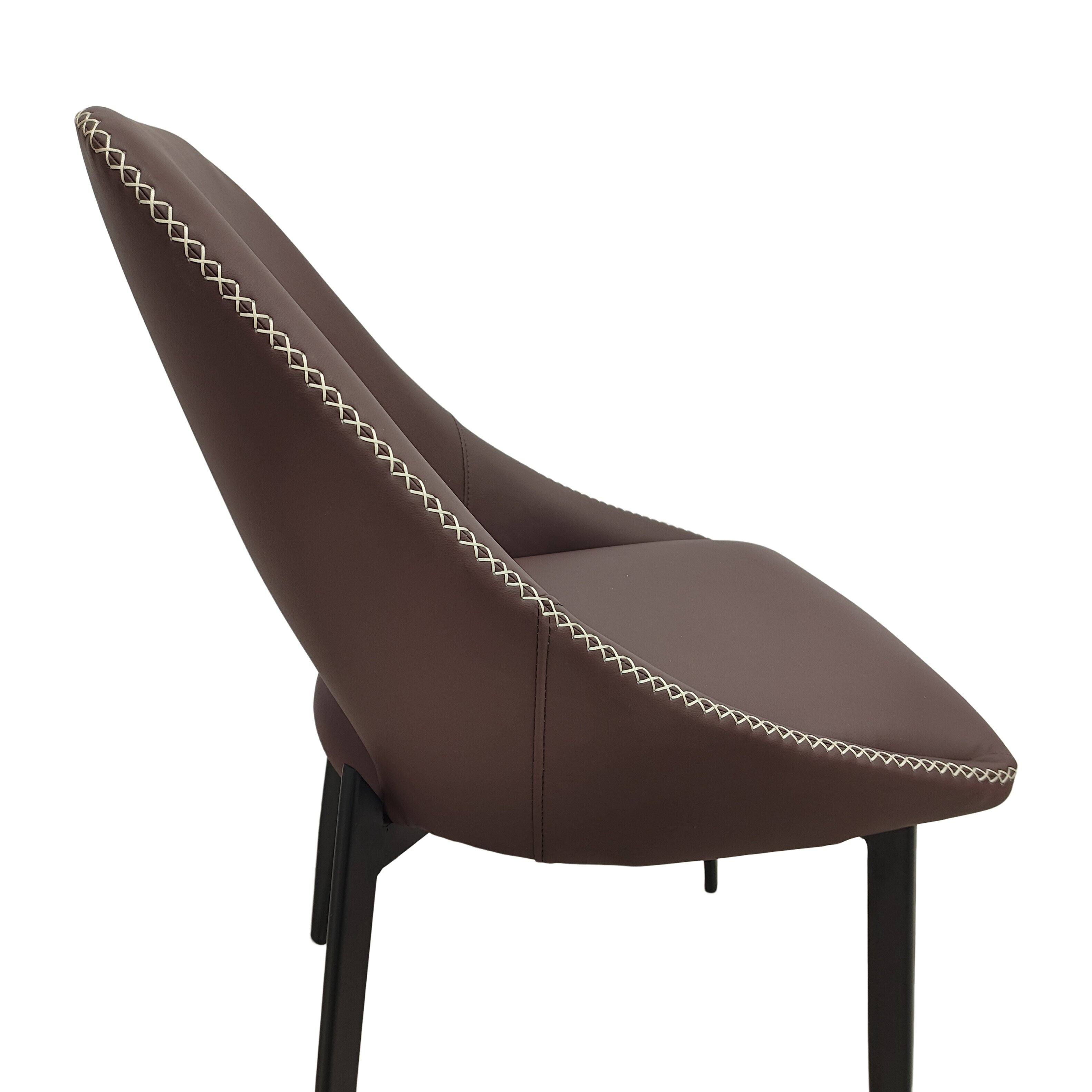 Alt View 8. LeisureMod - Amalfi 2-PCS Contemporary Upholstered Accent Dining Chair, Foam-Cushioned Living Room & Kitchen Side Chair - Plum Purple.