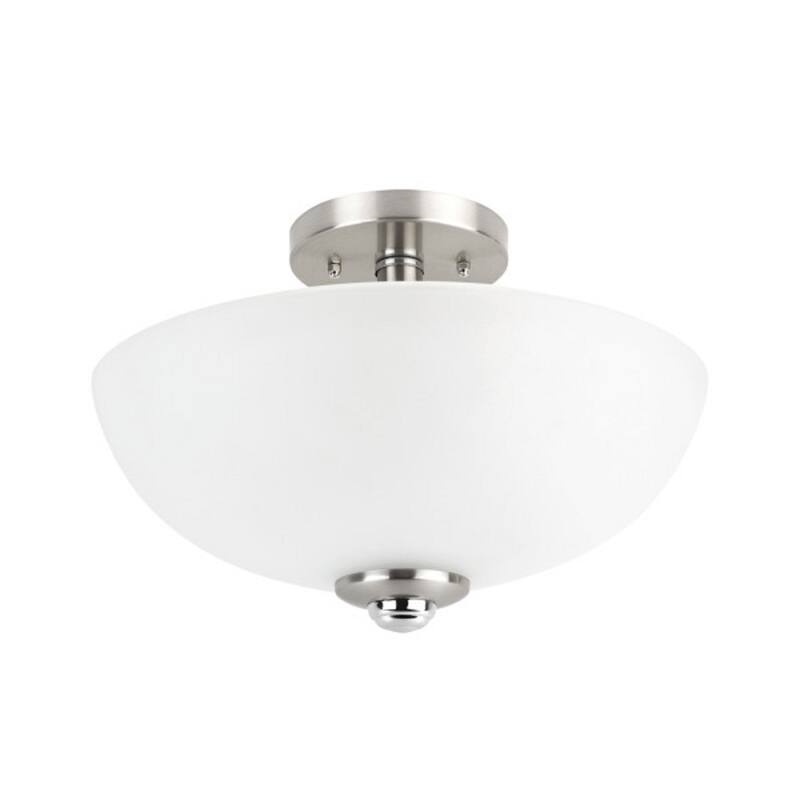 Angle. Globe Electric - Globe Electric Hudson 8.25 in. H X 13 in. W X 13 in. L Brushed Nickel Ceiling Light.
