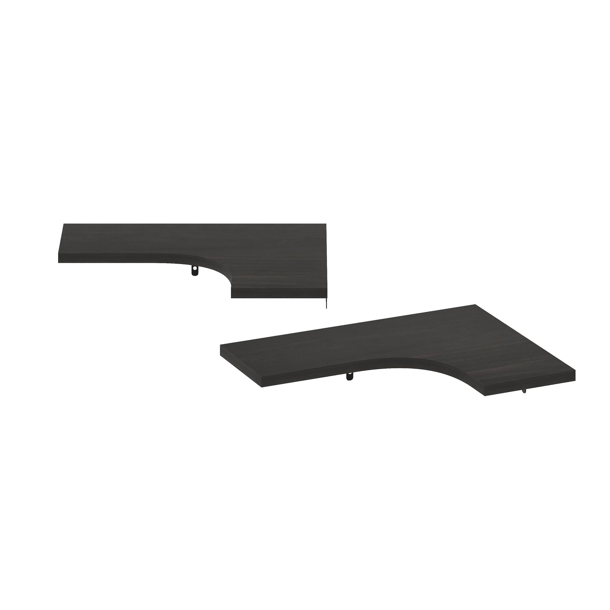 Alt View 2. Furinno - Rossi Wall Mounted Corner L-Shape Floating Display Shelves, Set of 2 - Espresso.