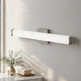 RYHNUYNE - Modern Brushed Nickel LED Bathroom Vanity Light Bar, 25-Inch, 14W Cool White 6000K, Wall-Mounted Fixture for Mirror