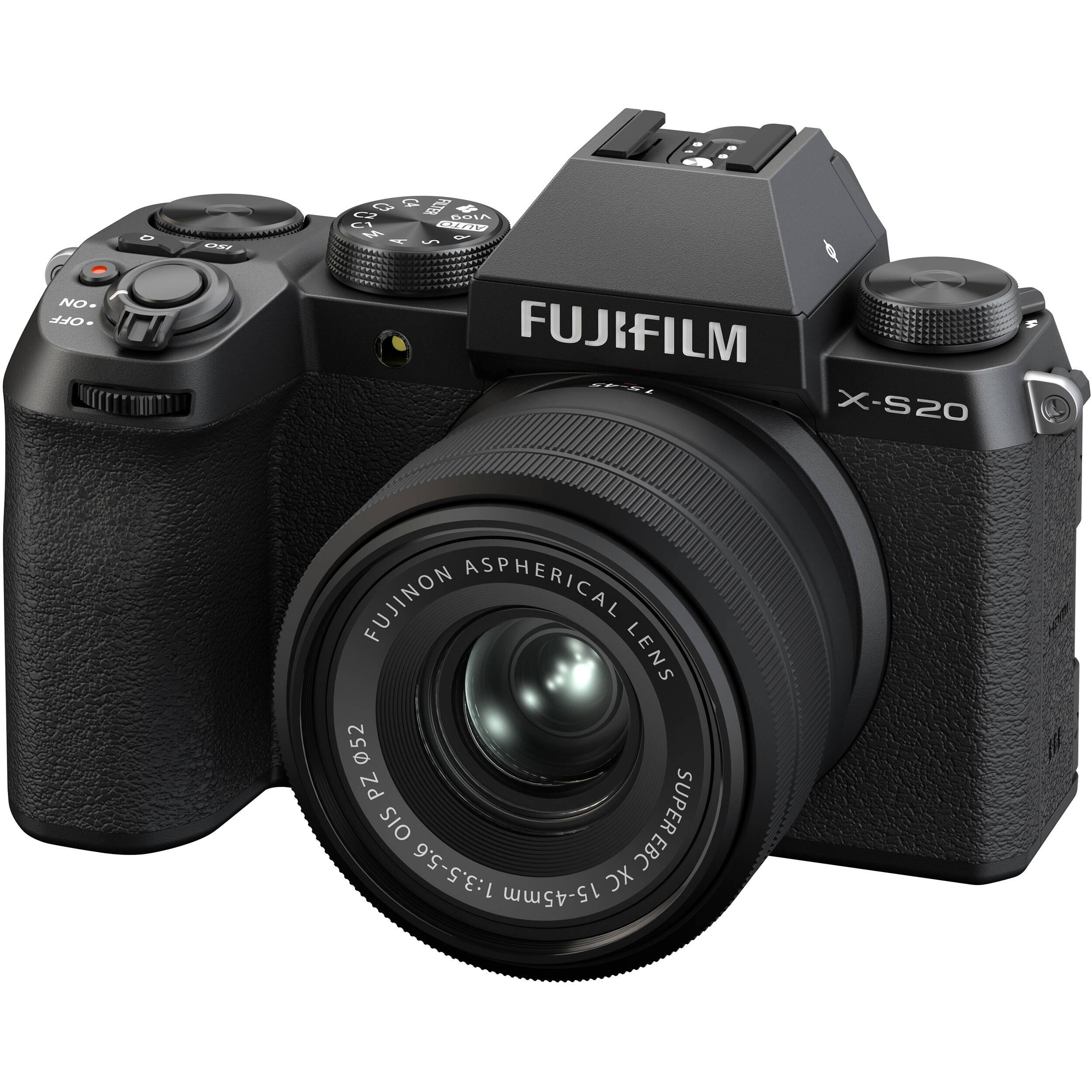 FUJIFILM X-S20  
FUJINON ASPHERICAL LENS  
SUPER EBC XC 15-45mm  
1:3.5-5.6  
SUPER EBC  
FUJINON ASPHERICAL LENS  
PZ052  
1:3.5-5.6  
15-45mm  
SUPER EBC  
XC