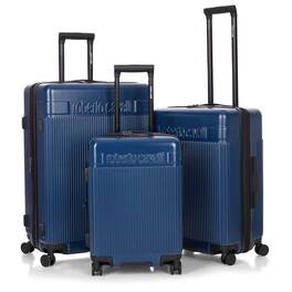 Roberto Cavalli - 3 Piece Luggage Set with Expandable Hard Shell & 8 Spinner Wheels - NAVY