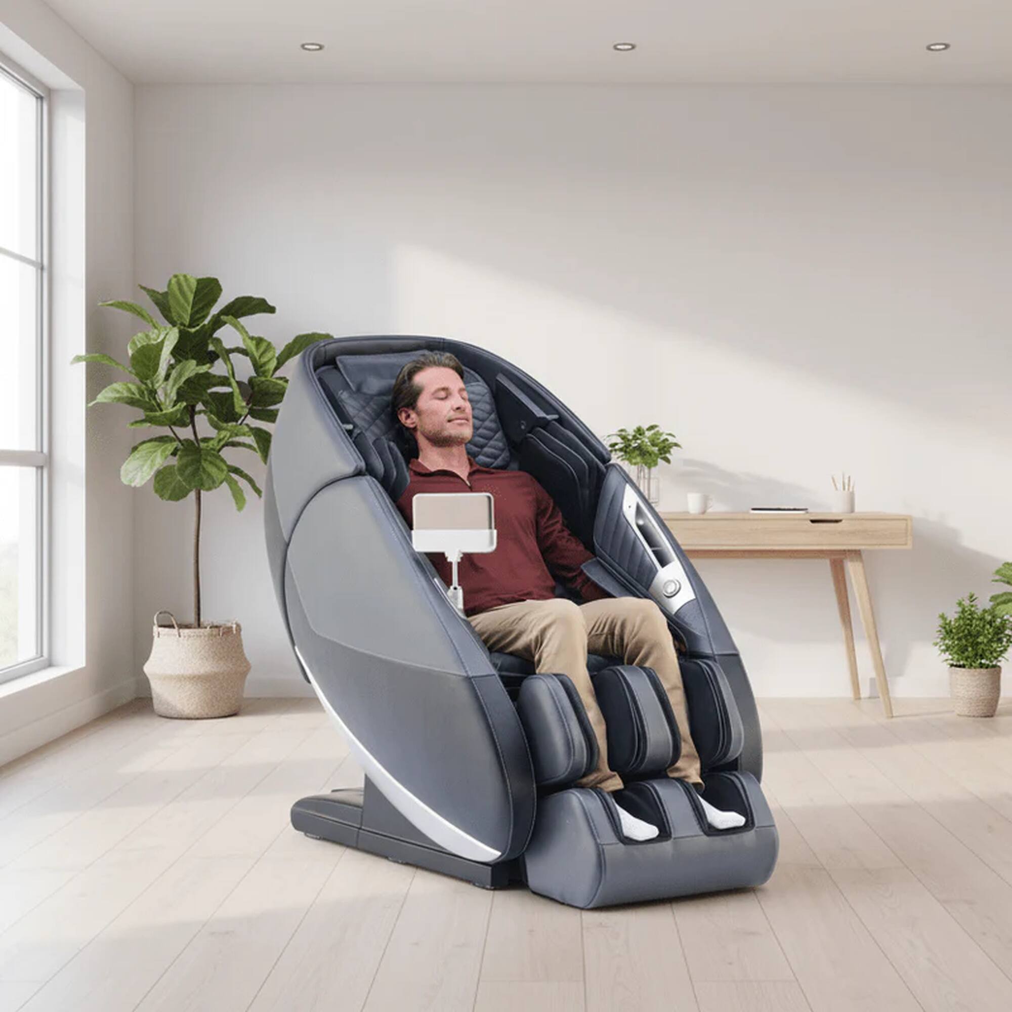 Angle. Human Touch - Super Novo 3.0 Massage Chair - Gray - Gray.