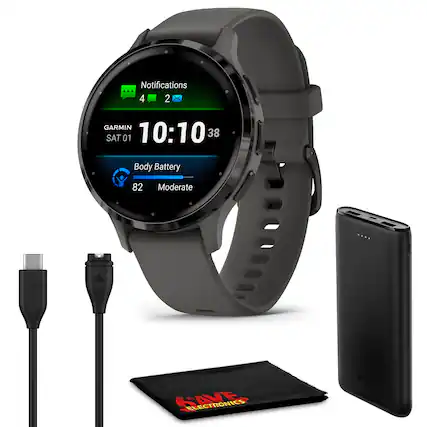Notifications ... 4 2
GARMIN SAT 01 10:10 38
Body Battery 82 Moderate
GARMIN JAVE ELECTRONICS