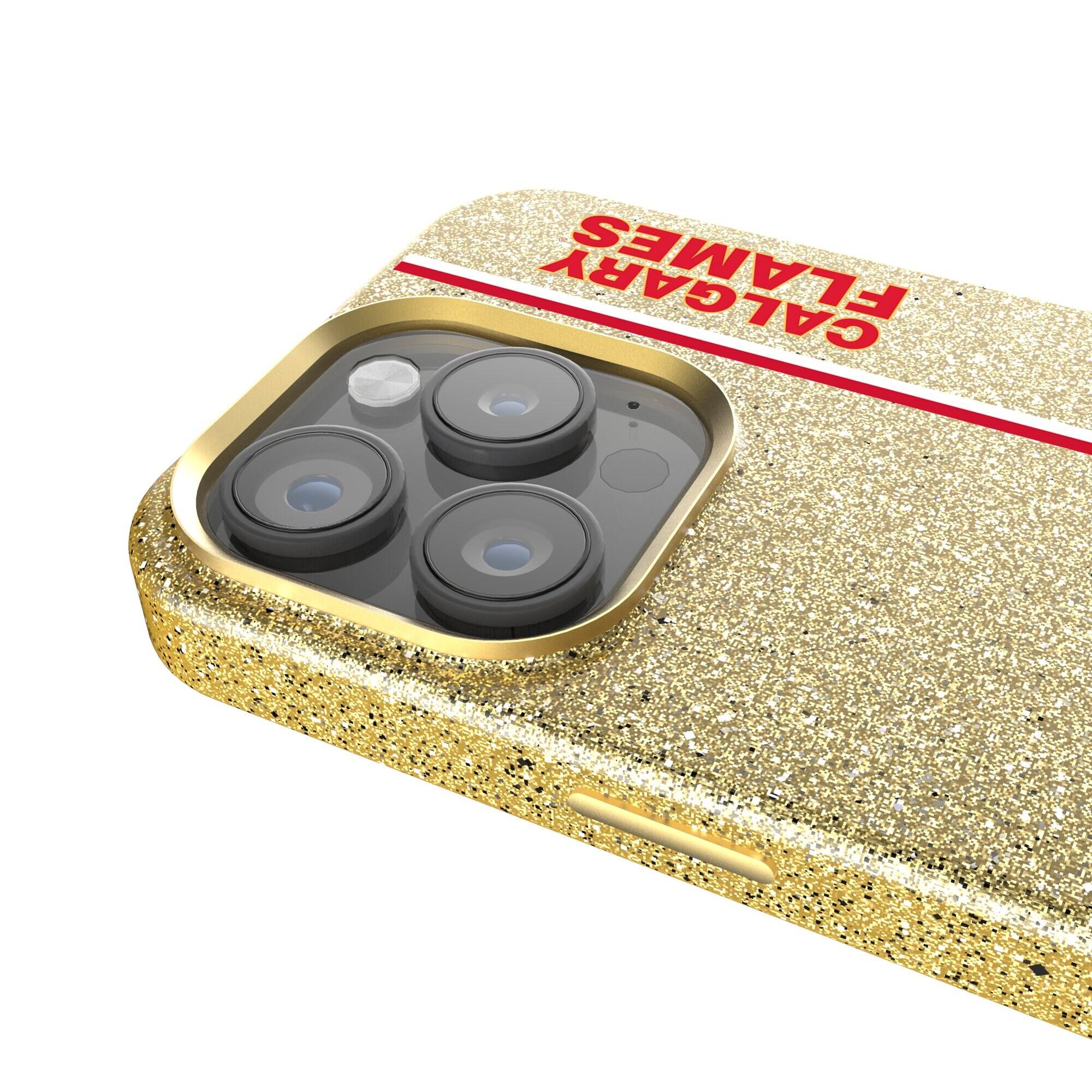 Alt View 2. Keyscaper - Gold Calgary Flames Sidebar Bling iPhone Case - 16 - Gold.