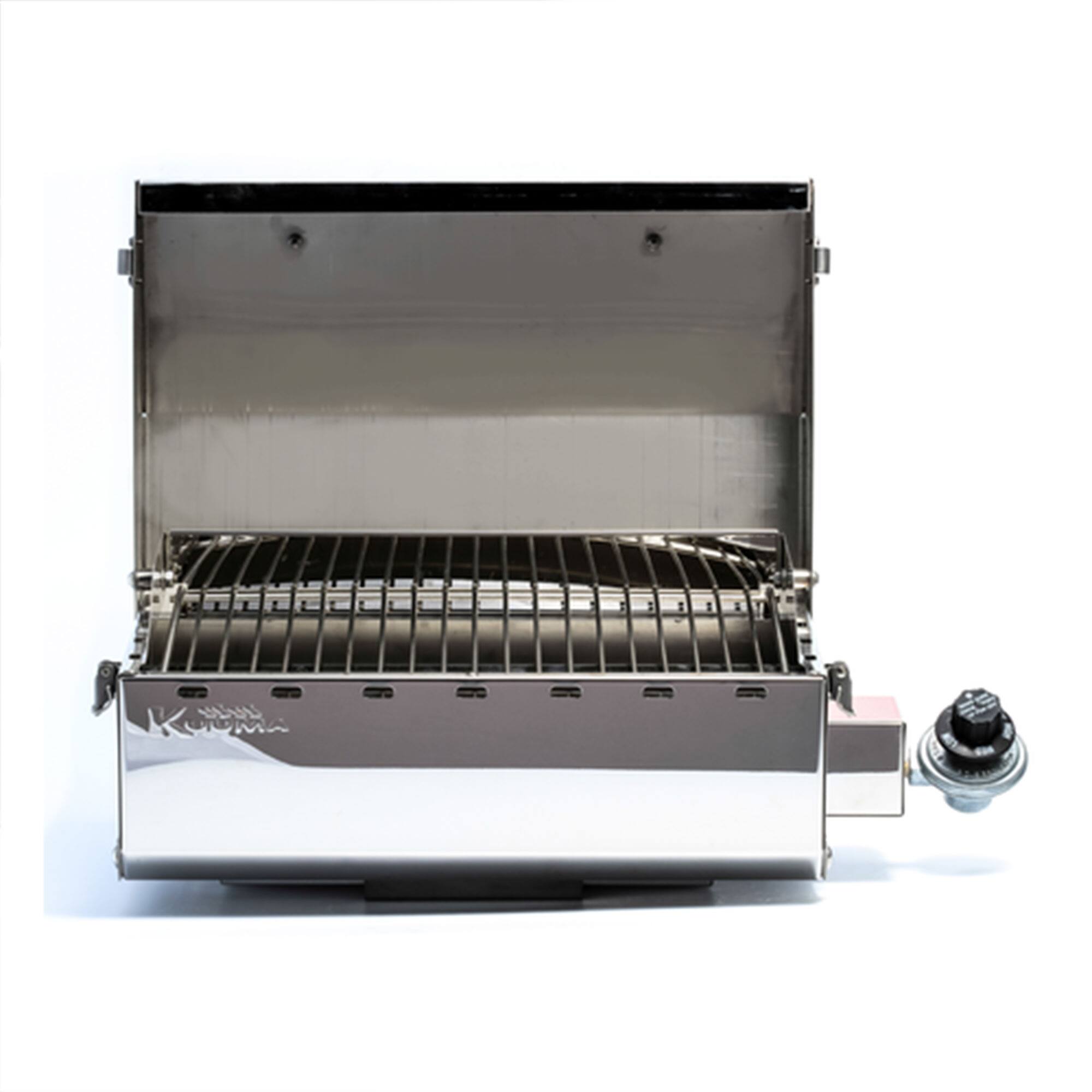Alt View 8. Camco - Camco Kuuma Stow N Go 125 Stainless Steel Gas Grill with Mount Design, Silver - Silver.