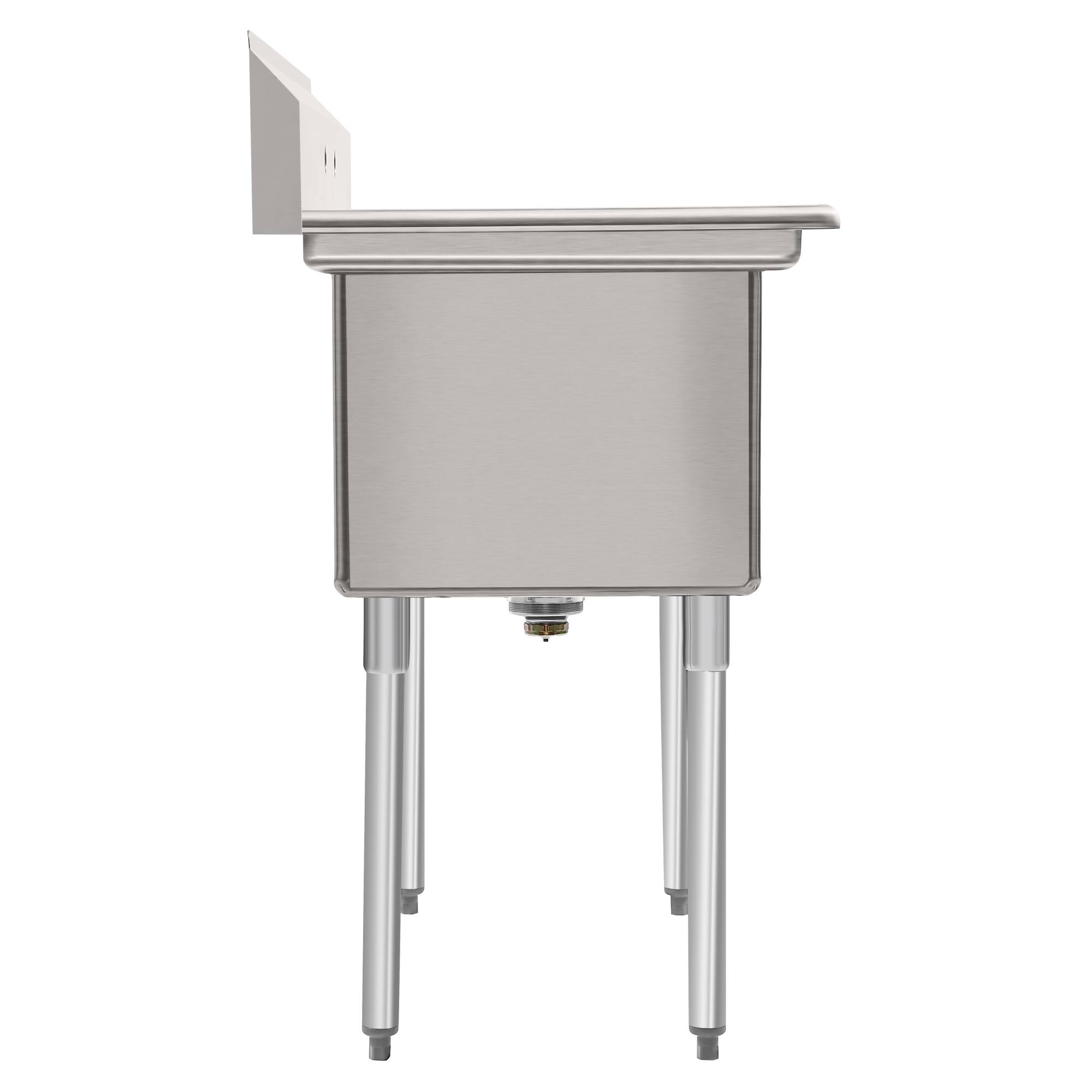 Alt View 4. Koolmore - 42 in. 18-Gauge 2-Compartment  Sink with Backsplash, Bowl Dimensions 18"x18"x14" in Stainless-Steel - Stainless Steel.