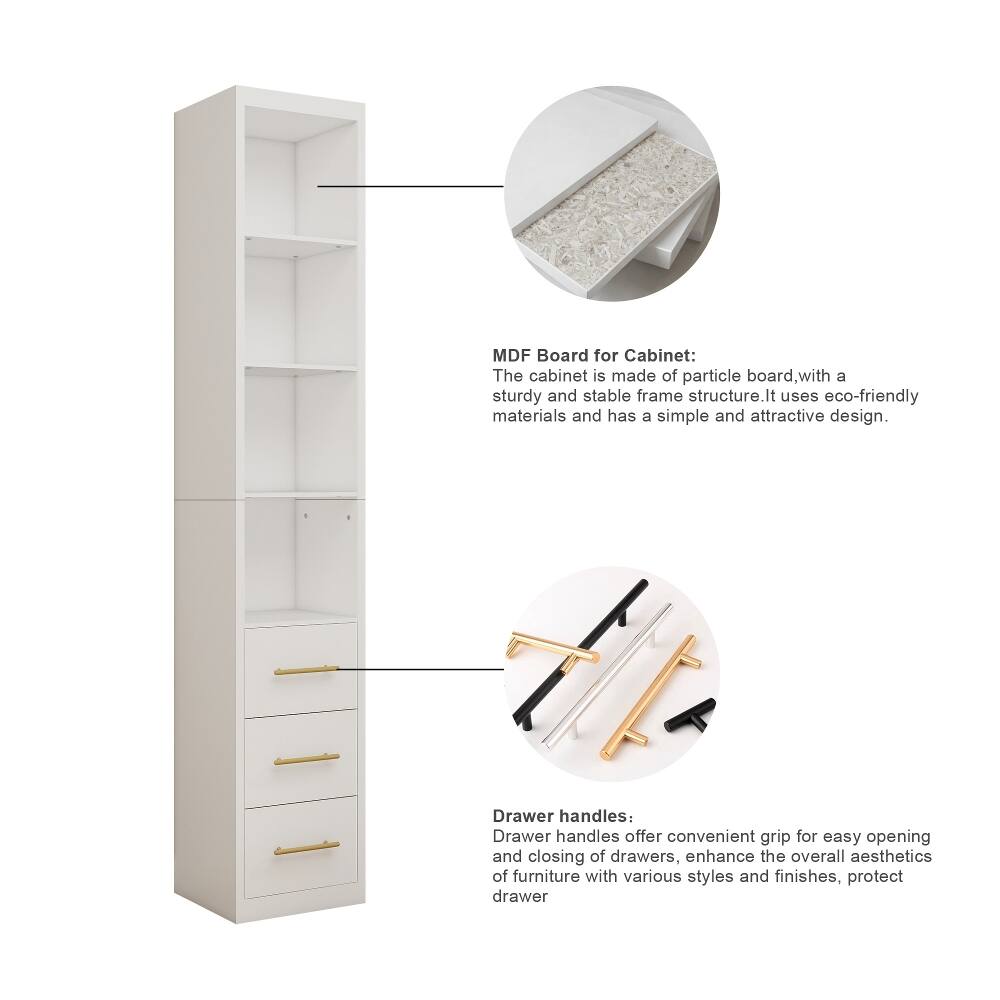 MDF Board for Cabinet: The cabinet is made of particle board, with a sturdy and stable frame structure. It uses eco-friendly materials and has a simple and attractive design.

Drawer handles: Drawer handles offer convenient grip for easy opening and closing of drawers, enhance the overall aesthetics of furniture with various styles and finishes, protect drawer