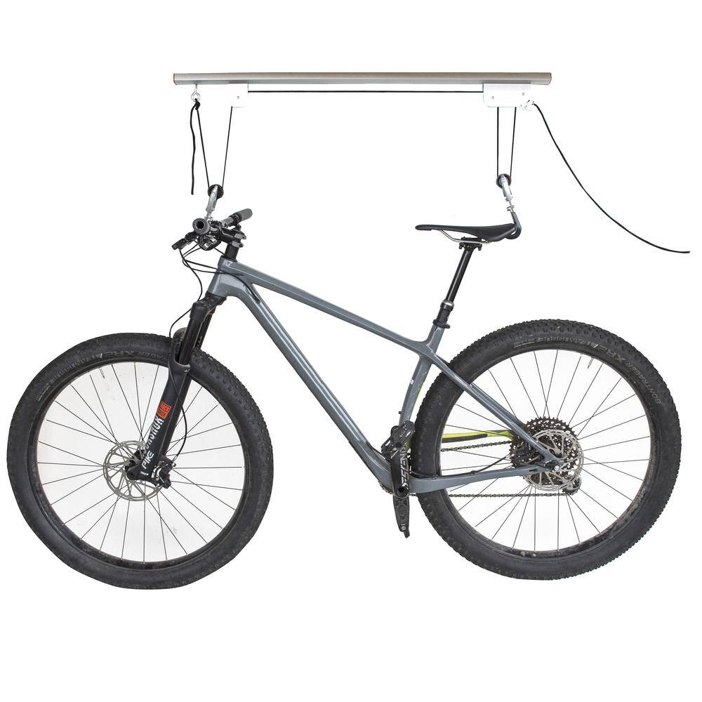 Alt View 3. Sportsman Pro-Series - Ceiling Mount Aluminum Bicycle Lift - Silver.
