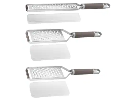 Front. ZWILLING - ZWILLING PRO Tool 3-pc Grater Set - Stainless Steel.