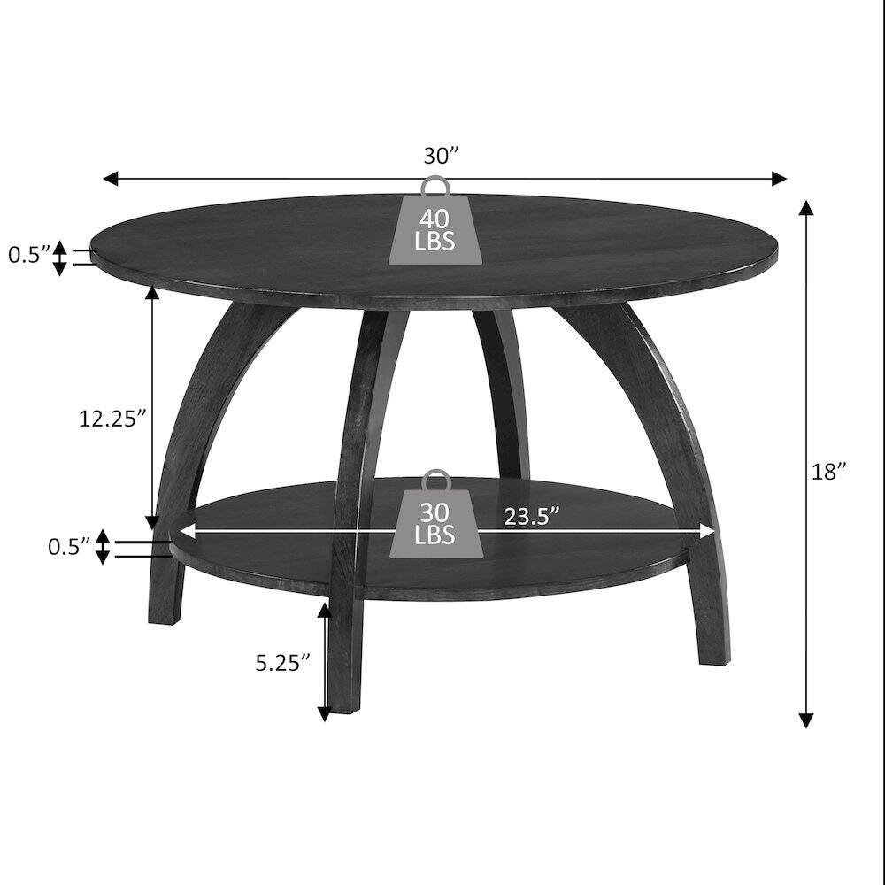 30" 0.5" 40 LBS 12.25" 18" 0.5" 30 LBS 23.5" 5.25"