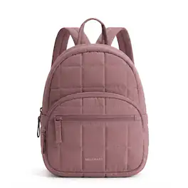 Bagsmart - Backpack Purses for Women,Lightweight Quilted Mini Backpack,Water-resistant Puffer Small Daily Backpack Fashion Bookbag - Dark Pink