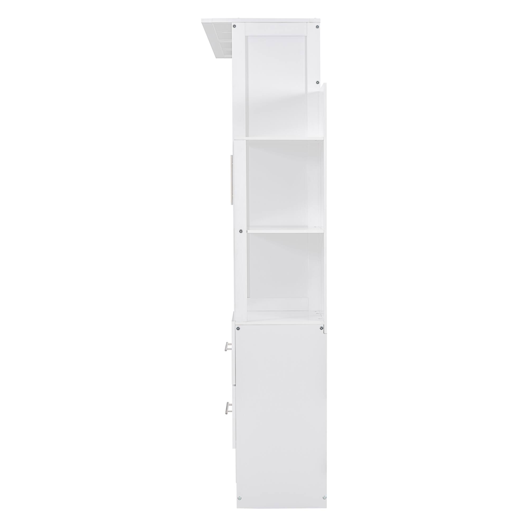 Alt View 9. Tiramisubest - Full Size Murphy Wall Bed, White, MDF+LVL, 80x79x84 inches, 284 lbs, Space-saving - White.