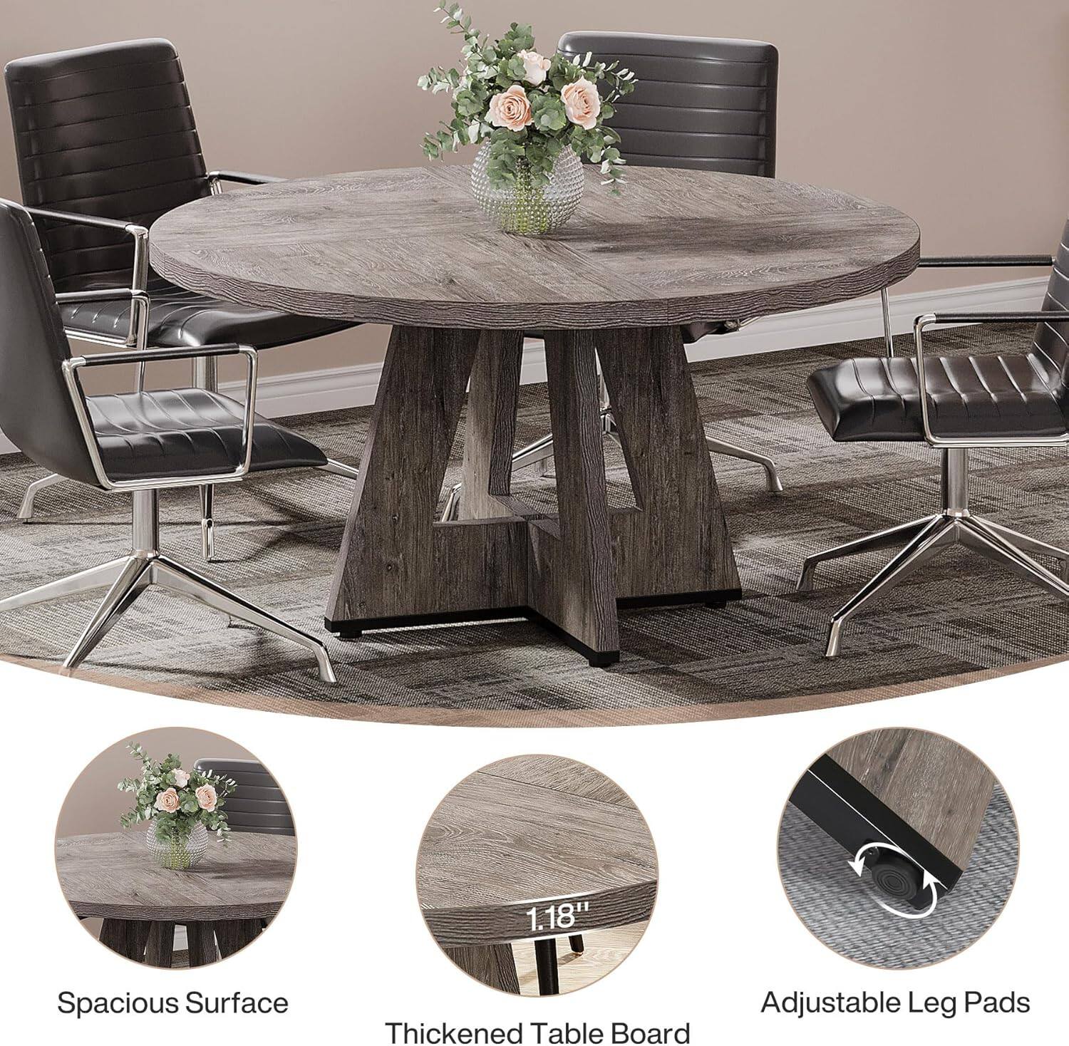 1.18"  
Spacious Surface  
Thickened Table Board  
Adjustable Leg Pads