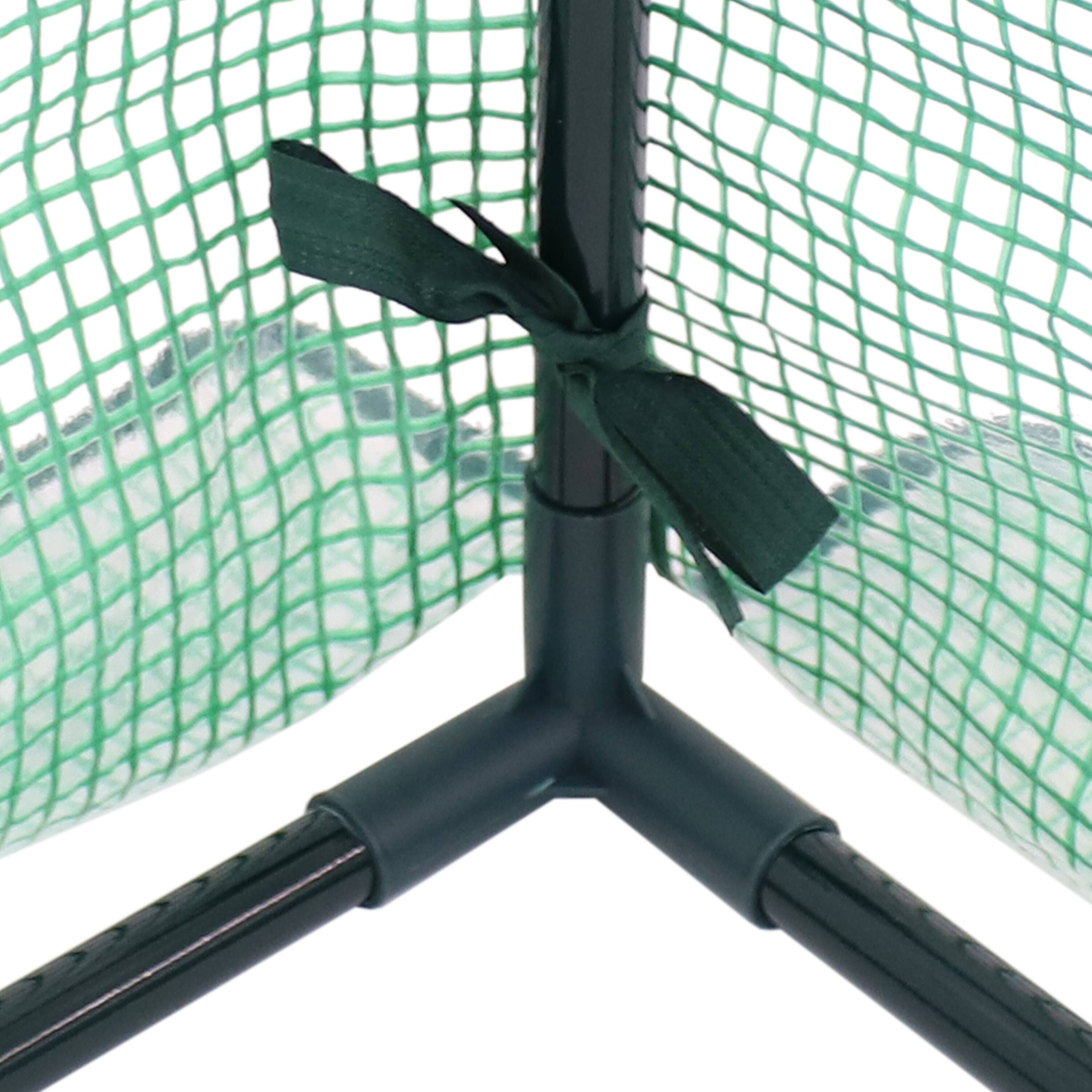 Alt View 8. Sunnydaze - Iron PVC Cover Mini Cloche Greenhouse with Zipper - Green.