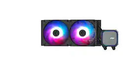 MSI - MAG Core Liquid A13 240 ARGB Liquid CPU Cooler, 240mm Radiator, Dual 120mm PWN Fans, RGB lighting - Black - Front_Zoom