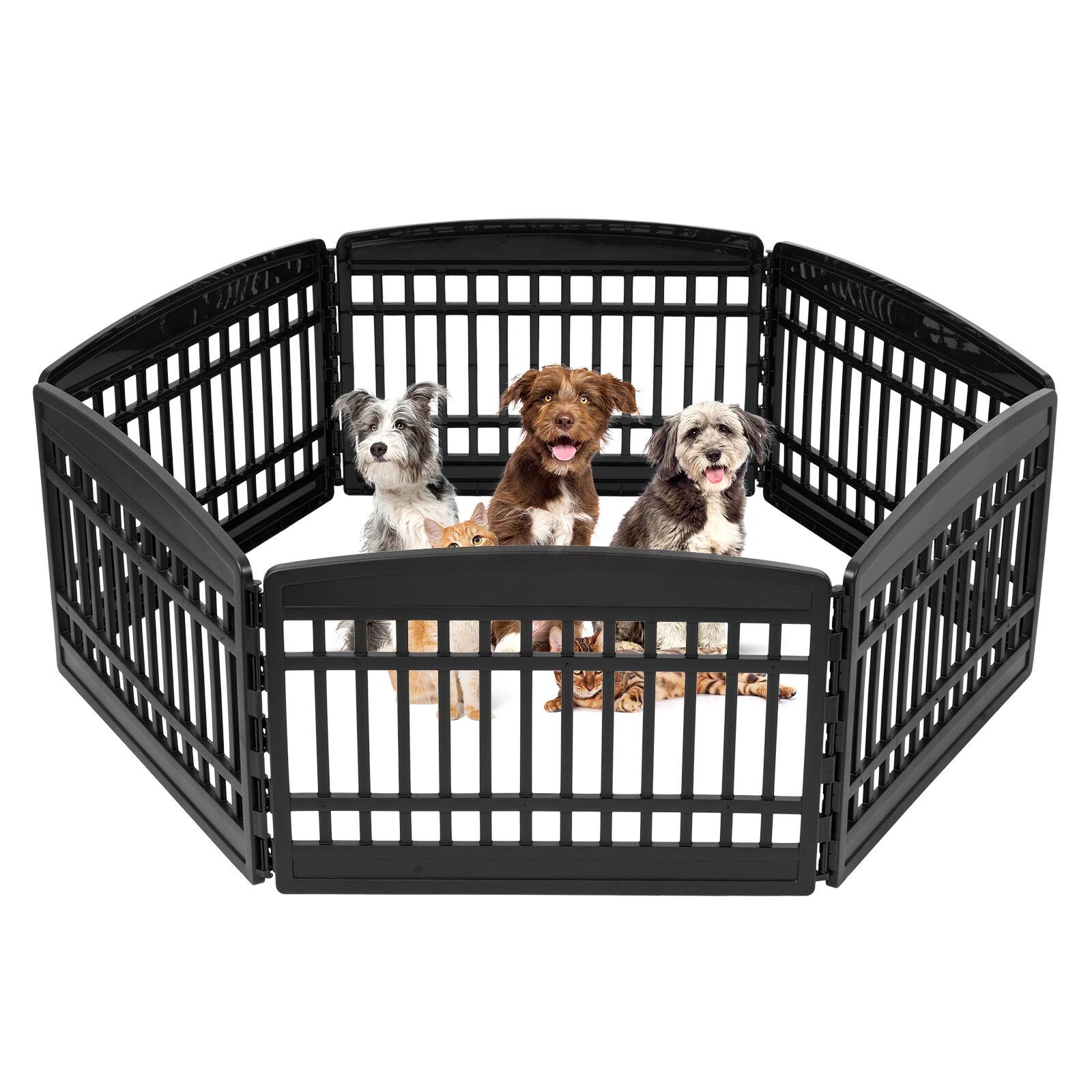 Front. IRIS USA - IRIS Dog Playpen, 6-Panel 24" Pet Playpen, Puppy Playpen, Indoor/Outdoor Dog Pen, 60 x 60 x 24, Folding.