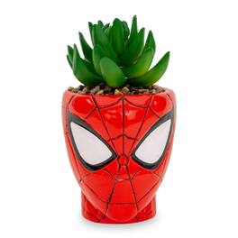 Marvel - Comics Spider-Man 3-Inch Ceramic Mini Planter With Artificial Succulent - Red