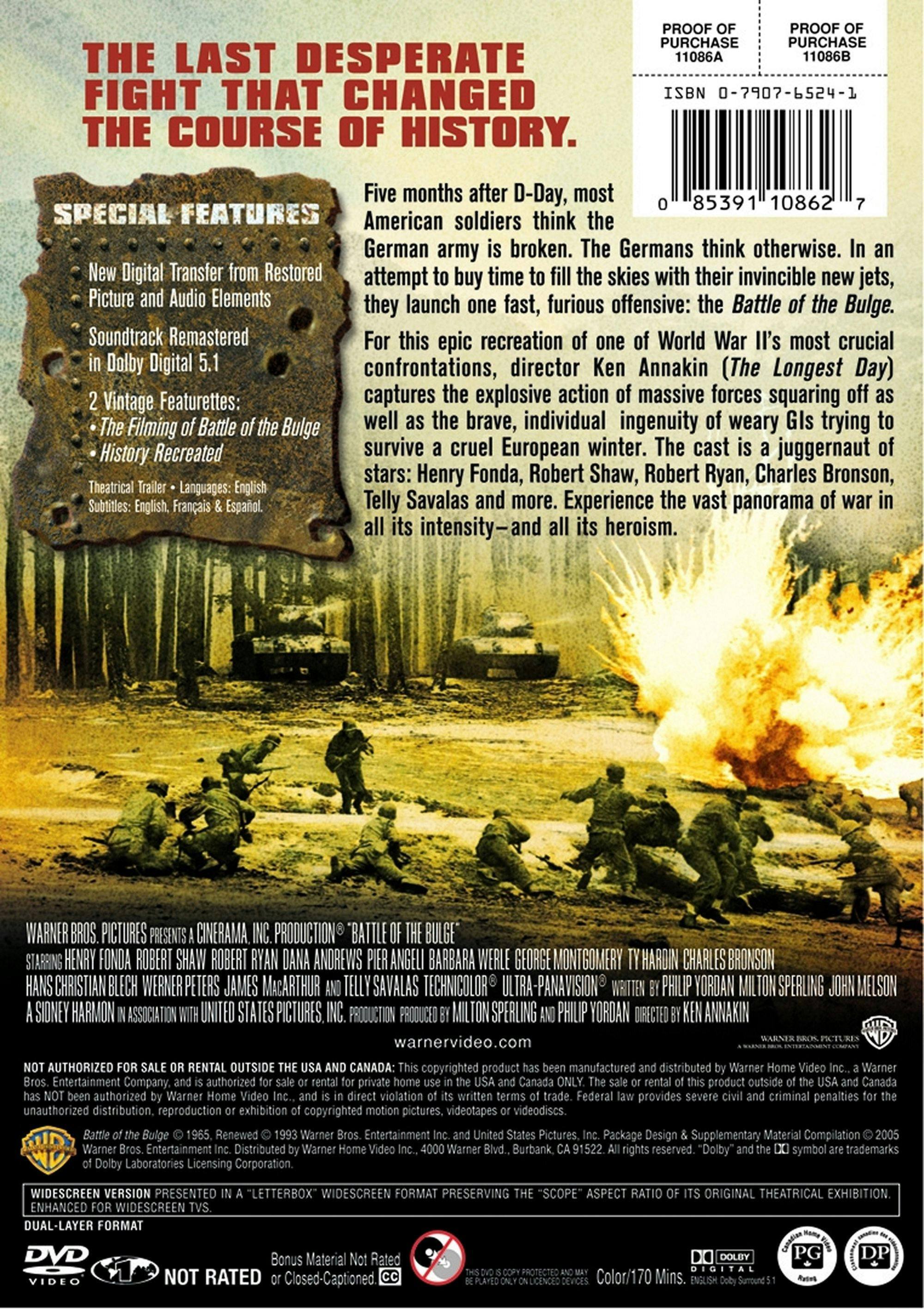 Angle. Battle of the Bulge (DVD Widescreen) [DVD].