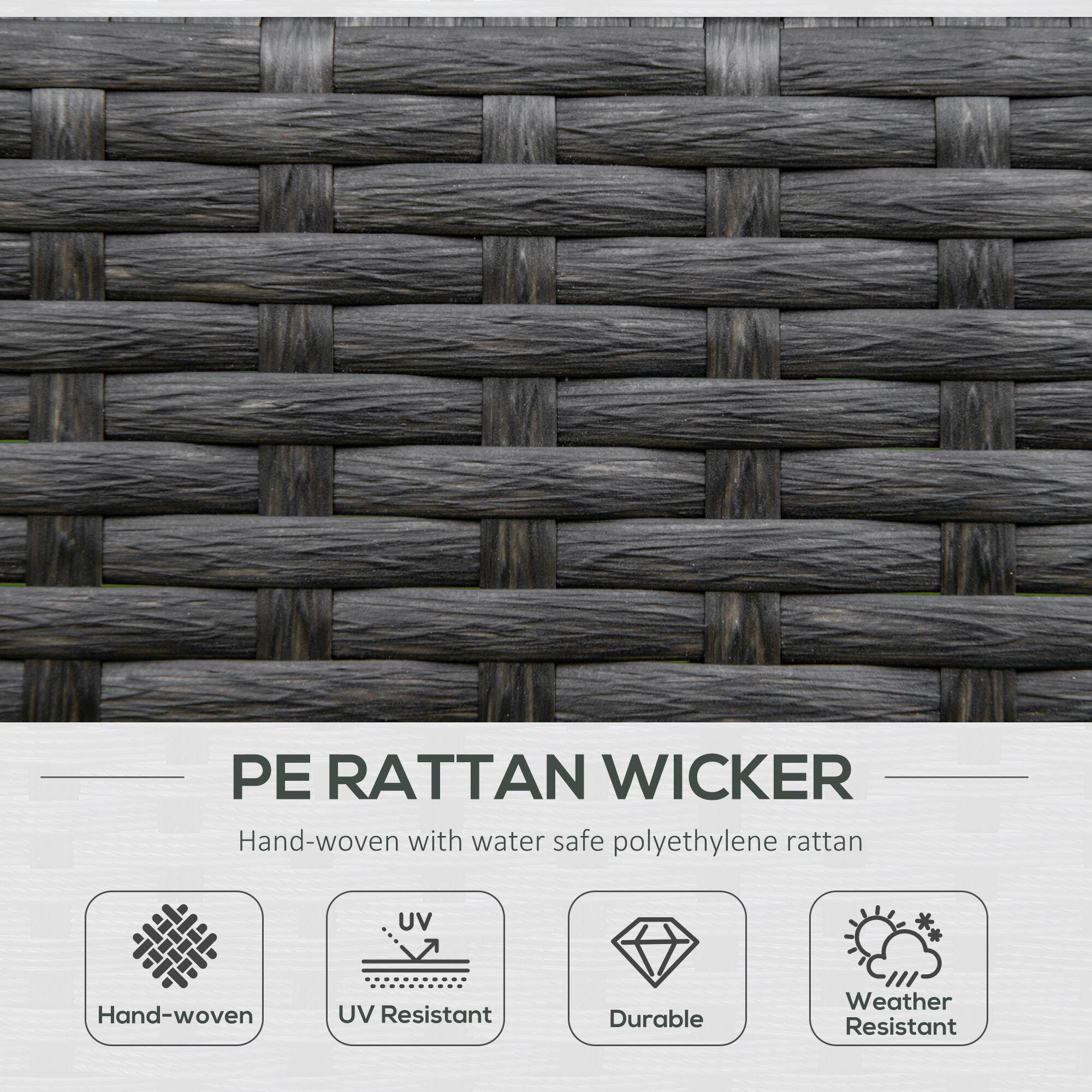 PE RATTAN WICKER  
Hand-woven with water safe polyethylene rattan  

- Hand-woven  
- UV Resistant  
- Durable  
- Weather Resistant