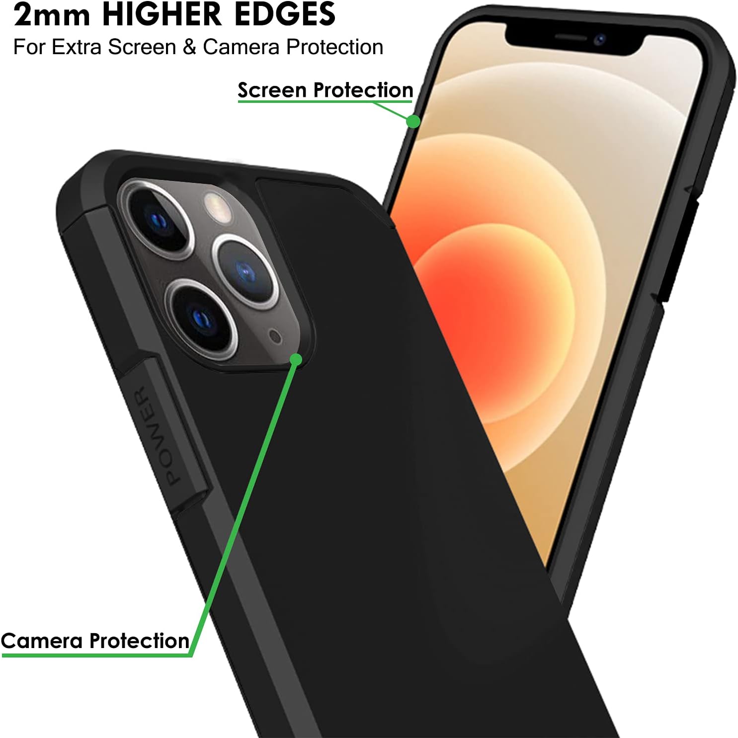 2mm HIGHER EDGES  
For Extra Screen & Camera Protection  

Screen Protection  
Camera Protection