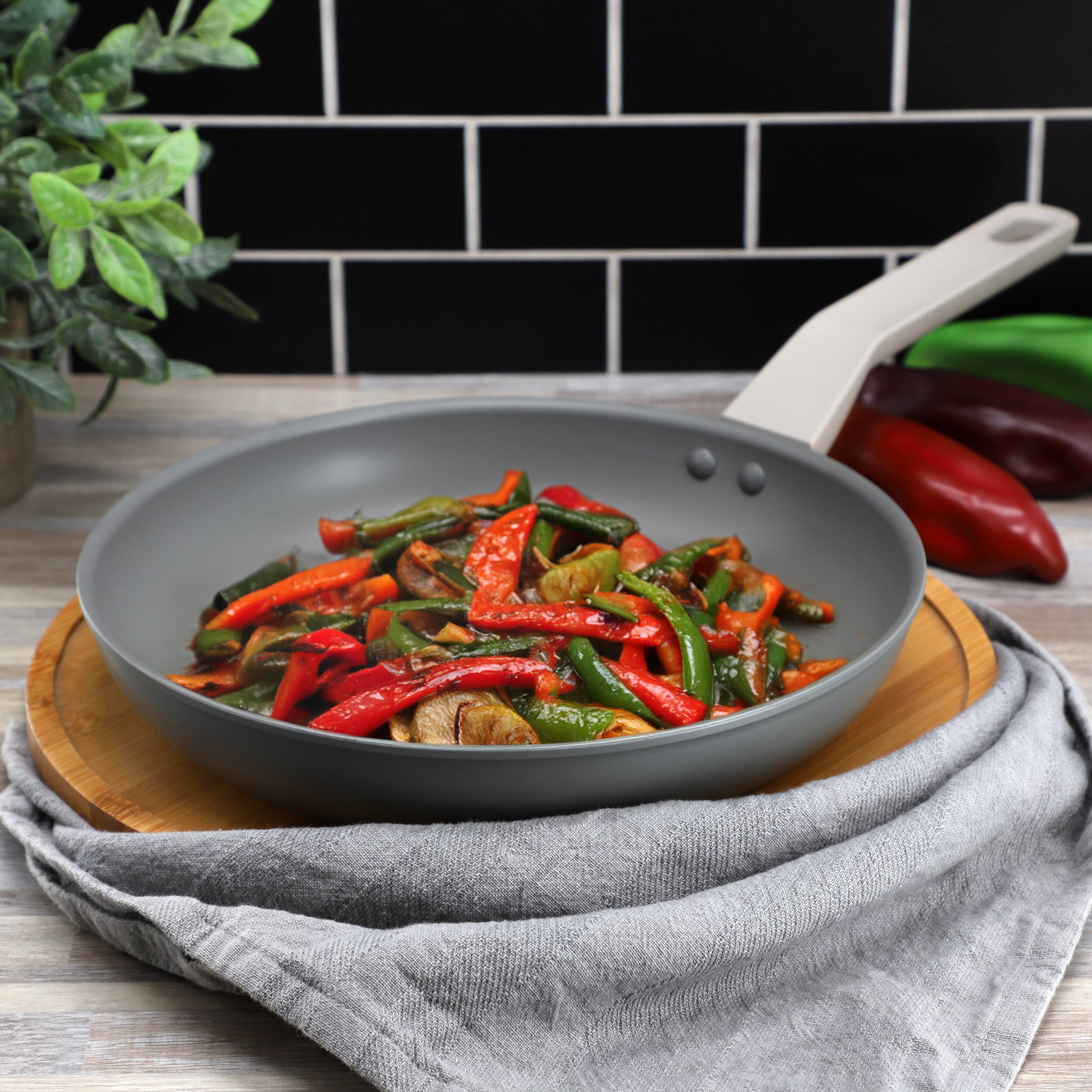 Alt View 4. Oster - Oster Ambrose 10 Inch Nonstick Aluminum Frying Pan in Matte Grey - Gray.