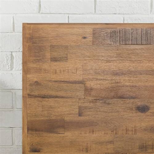 Alt View 1. SlickBlue - Queen Size Farmhouse Low Profile Pine Slatted Platform Bed - Rustic Brown.