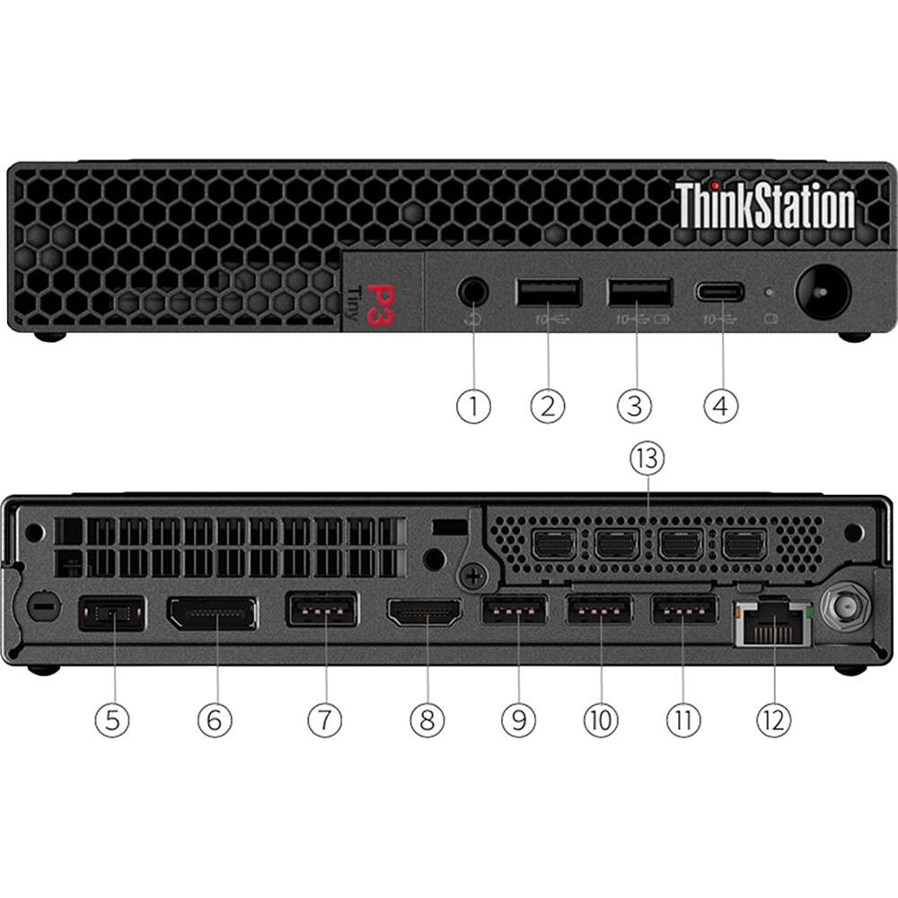 Alt View 4. Lenovo - ThinkStation P3 Tiny Workstation 30H00072US - Black.