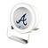 Front. Keyscaper - Atlanta Braves Linen Print Nightlight Charger & Bluetooth Speaker - White.