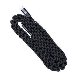Dark Energy - 6 Feet Black USB C to USB C Paracord Cable with Leather Strap